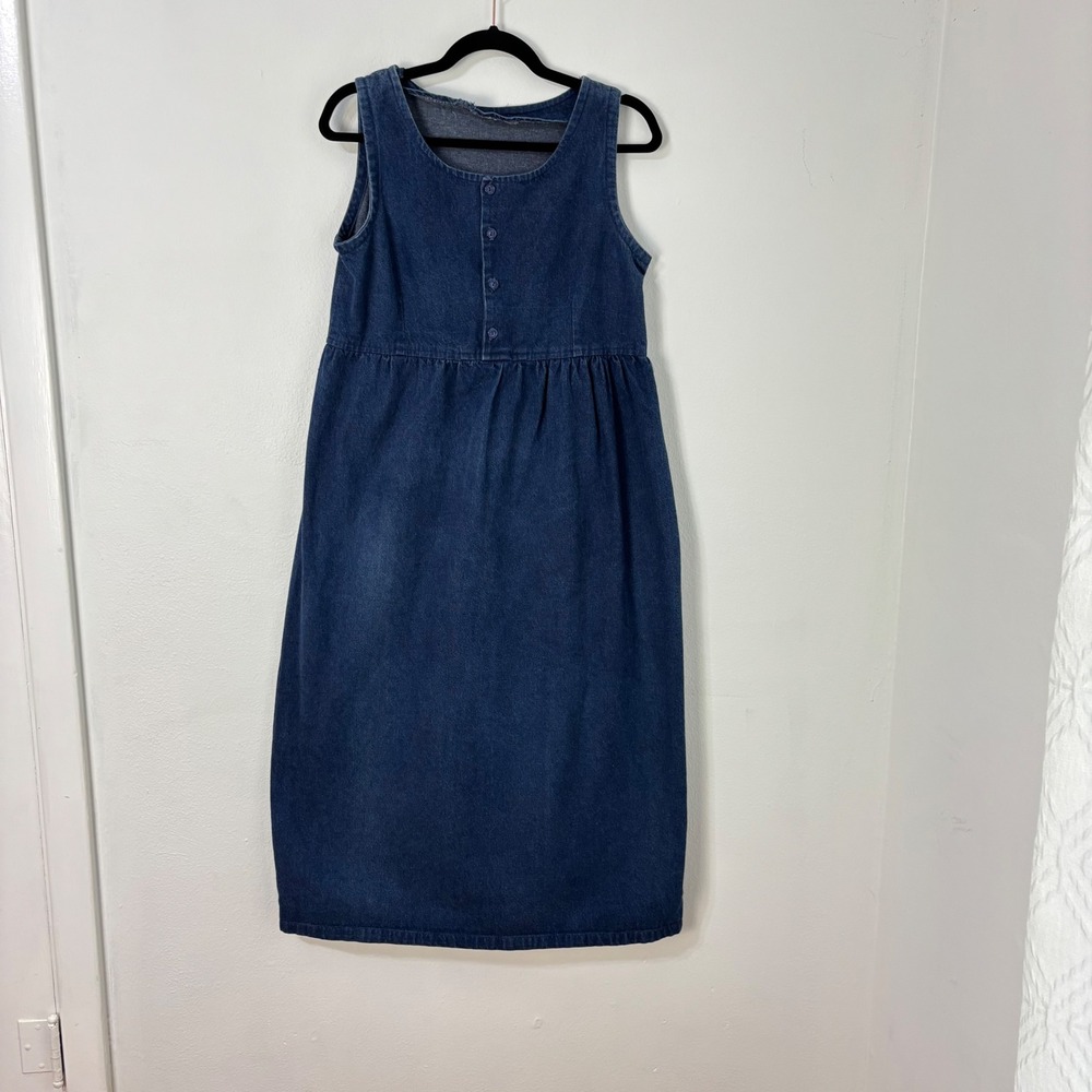 Handmade Denim Jumper Dress Cottagecore Midi Country Farm Grannycore  Women XS